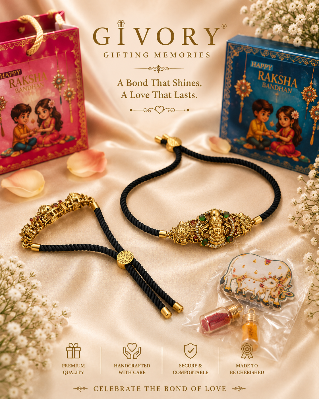 Raksha Bandhan Rakhis | Choice of 5 Designs – GV-RG-S-P-131V