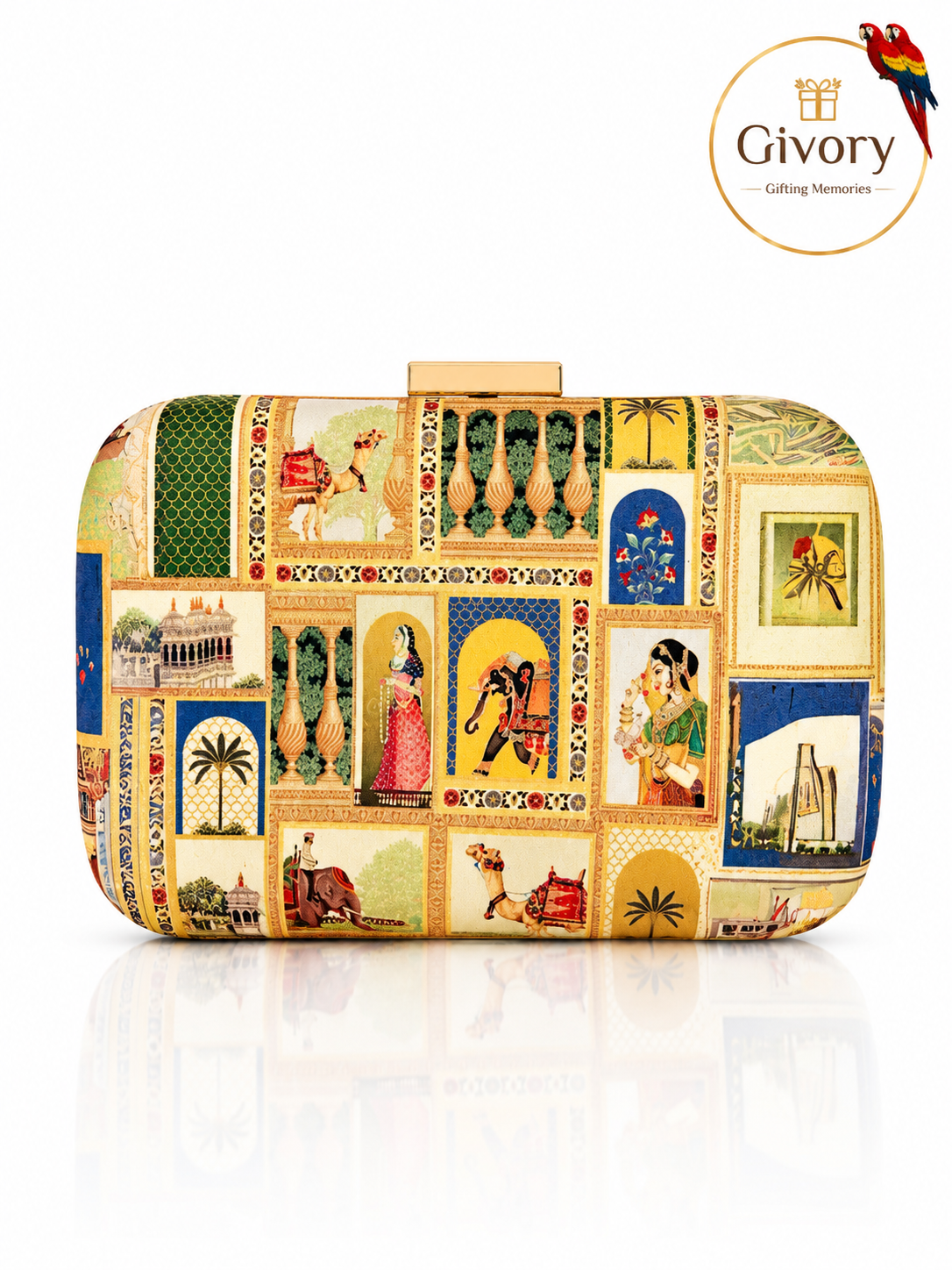 Rajasthani Miniature Panel Clutch Bag | Heritage Print – GV-RG-S-BG-011