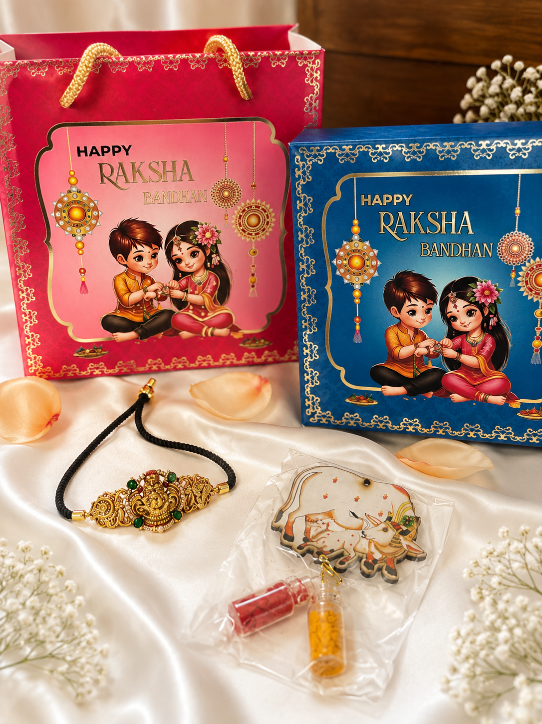 Raksha Bandhan Rakhi Gift Set | Choice of 4 Designs – GV-RG-S-P-131