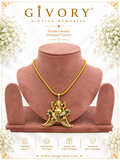Lord Ganesha CZ Pendant Necklace | Emerald Ruby Accents – GV-RG-S-J-138