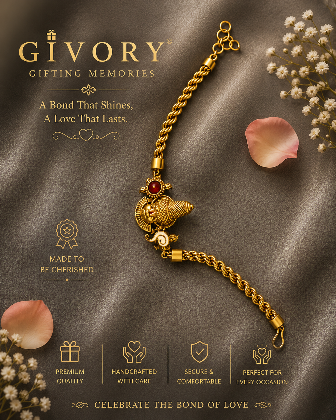 Raksha Bandhan Rakhis | Choice of 5 Designs – GV-RG-S-P-131V