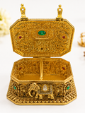 Royal Elephant Nakshi Dual Chamber Box | Emerald CZ Ruby Octagonal Treasure Chest – GV-Rg-S-K-123