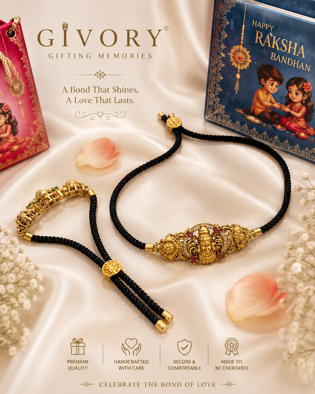 Raksha Bandhan Rakhi Gift Set | Choice of 4 Designs – GV-RG-S-P-131