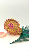 Sacred Shankha Kumkum Box | Filigree Conch Shell Sindoor Box: GV-RG-S-K-076