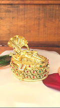 Sri Ranganatha Swami Kumkum Box | Lord Vishnu Adisesha Gold Sindoor Box:GV-RG-S-K-091