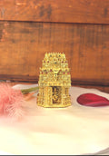 Temple Design Gopuram Kumkum Box | Ganesha Miniature Temple Gold Sindoor Box:GV-RG-S-K-092