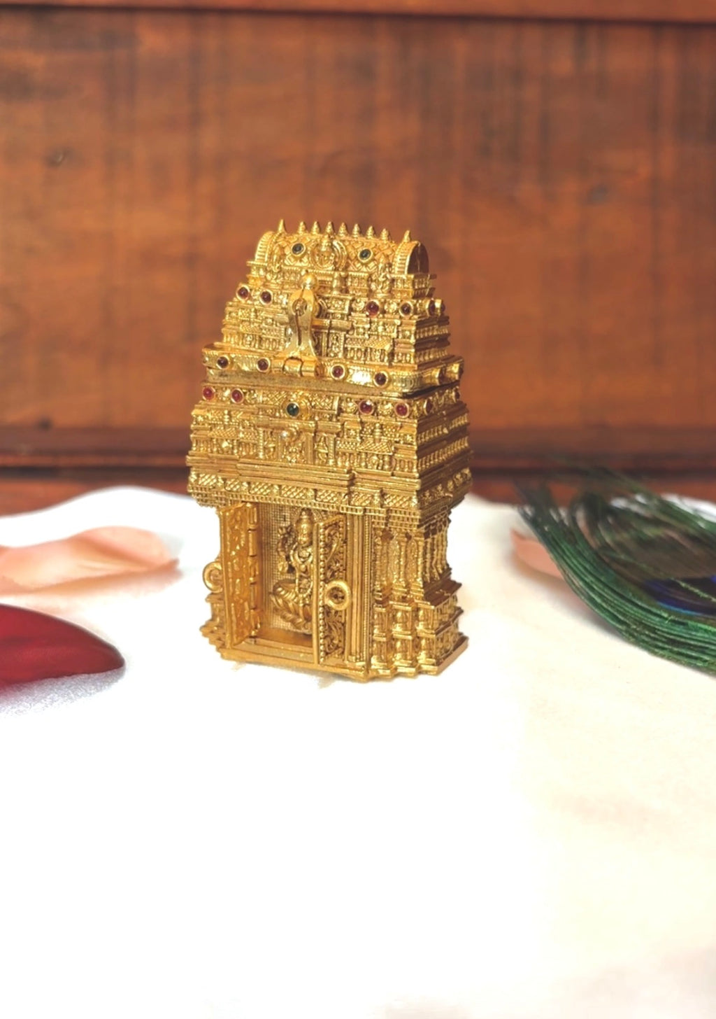 Temple Design Gopuram Kumkum Box | Goddess Lakshmi Premium Return Gift:GV-RG-S-K-093