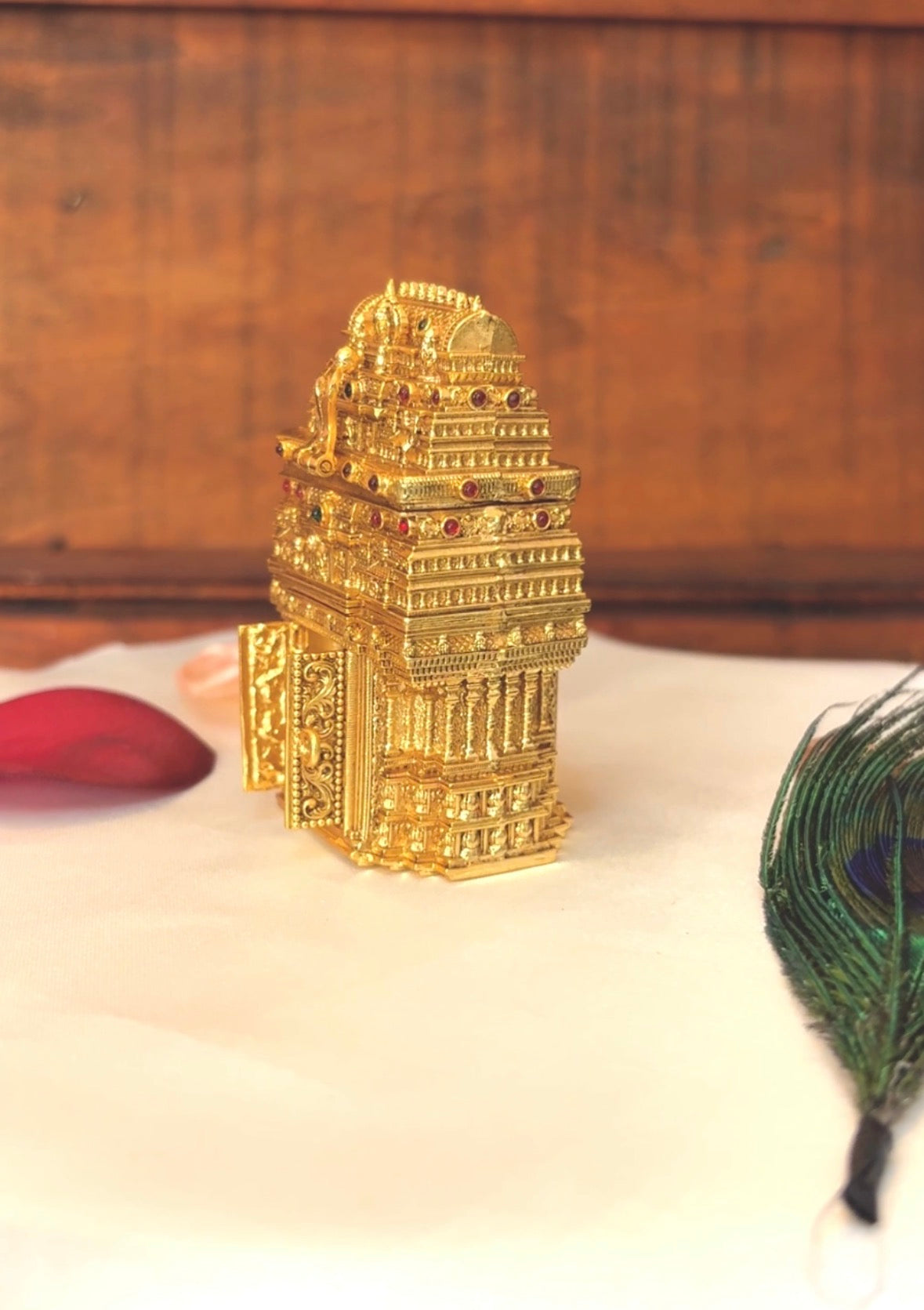Temple Design Gopuram Kumkum Box | Goddess Lakshmi Premium Return Gift:GV-RG-S-K-093