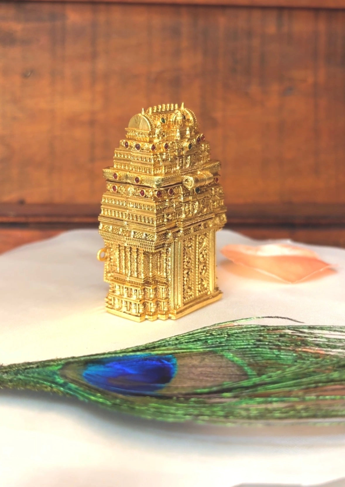 Temple Design Gopuram Kumkum Box | Goddess Lakshmi Premium Return Gift:GV-RG-S-K-093