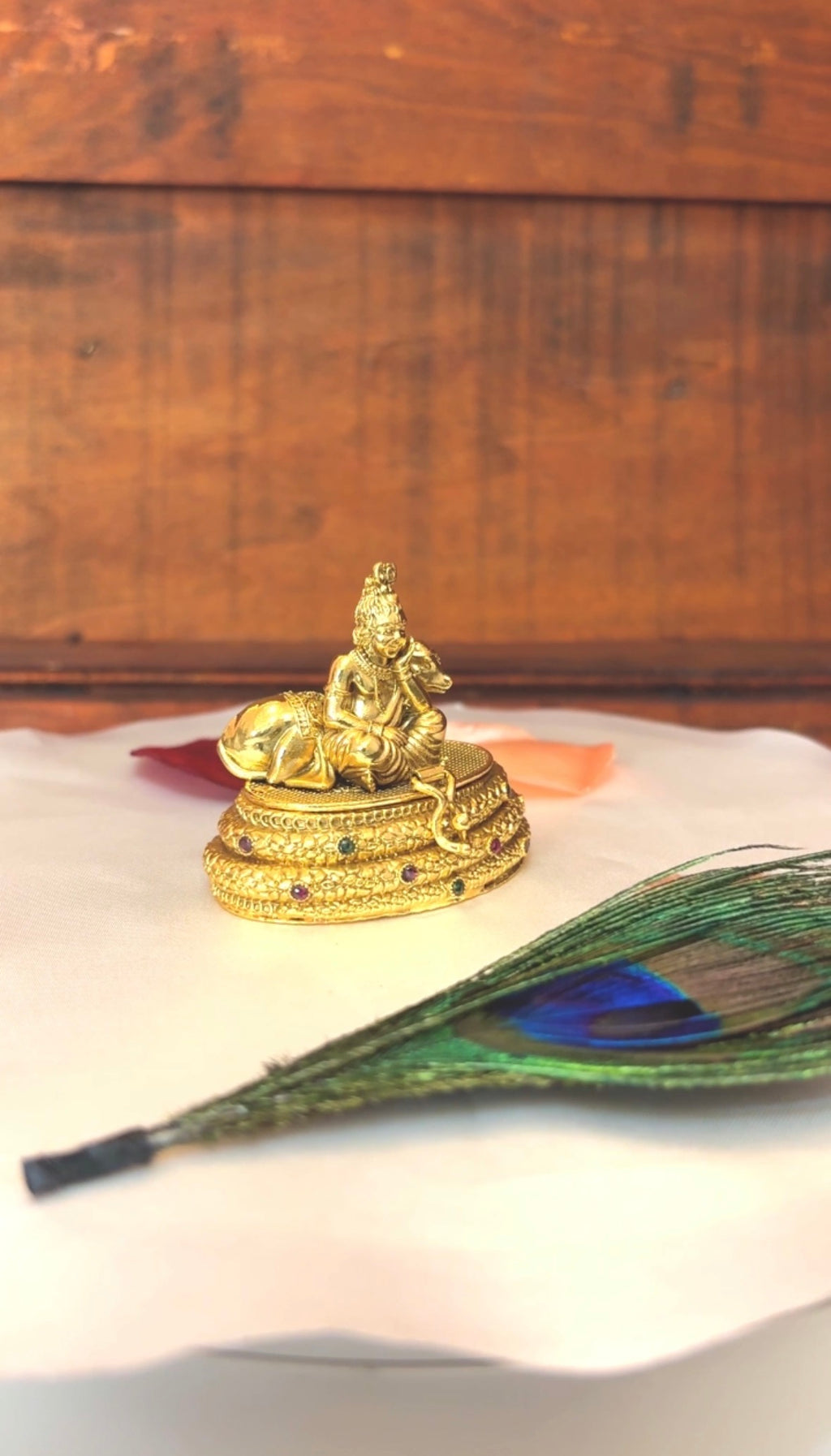 Baby Krishna Calf Kumkum Box | Bal Gopal Serpent Coil Gold Sindoor Box – GV-RG-S-K-099