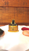 Adiyogi Shiva Kumkum Box | Black Bust Triple Ruby Row Gold Sindoor Box – GV-RG-S-K-105