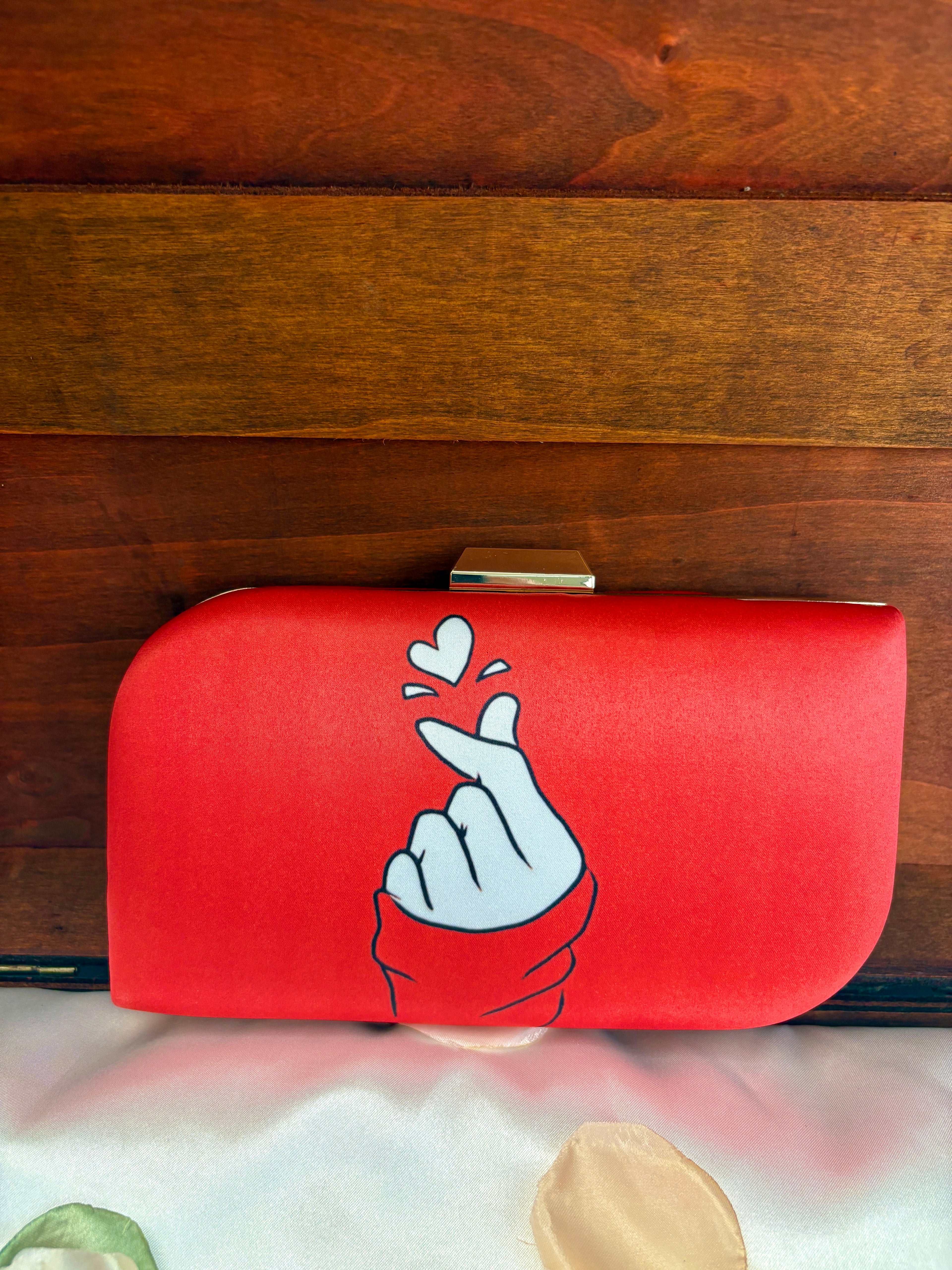Korean Finger Heart Clutch Bag | K-Pop Love Gesture Purse – GV-RG-S-BG-009