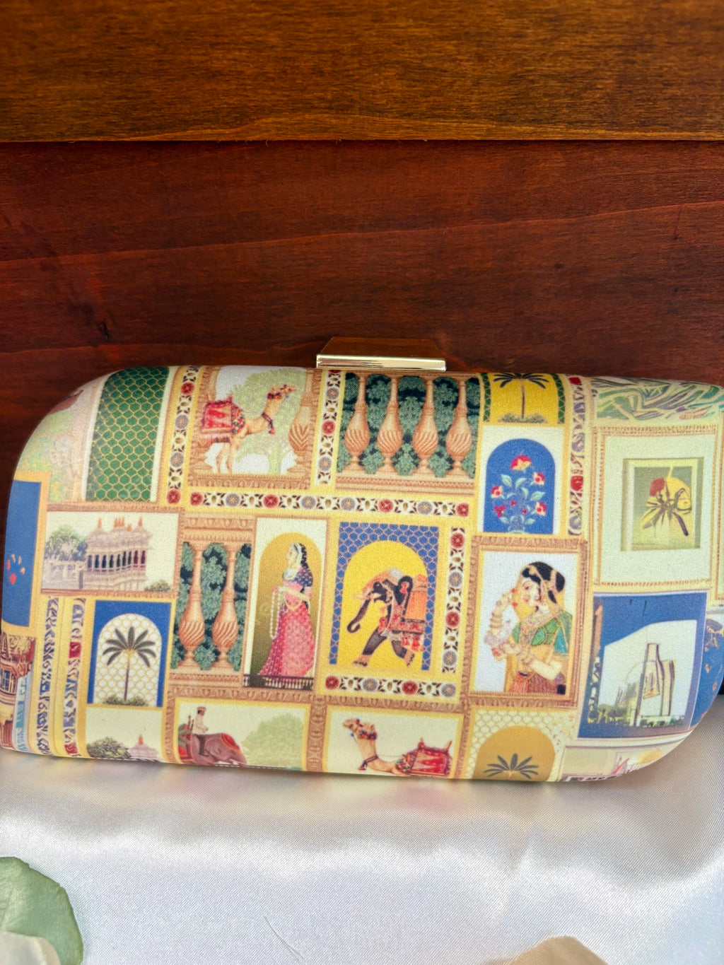 Rajasthani Miniature Panel Clutch Bag | Heritage Print – GV-RG-S-BG-011