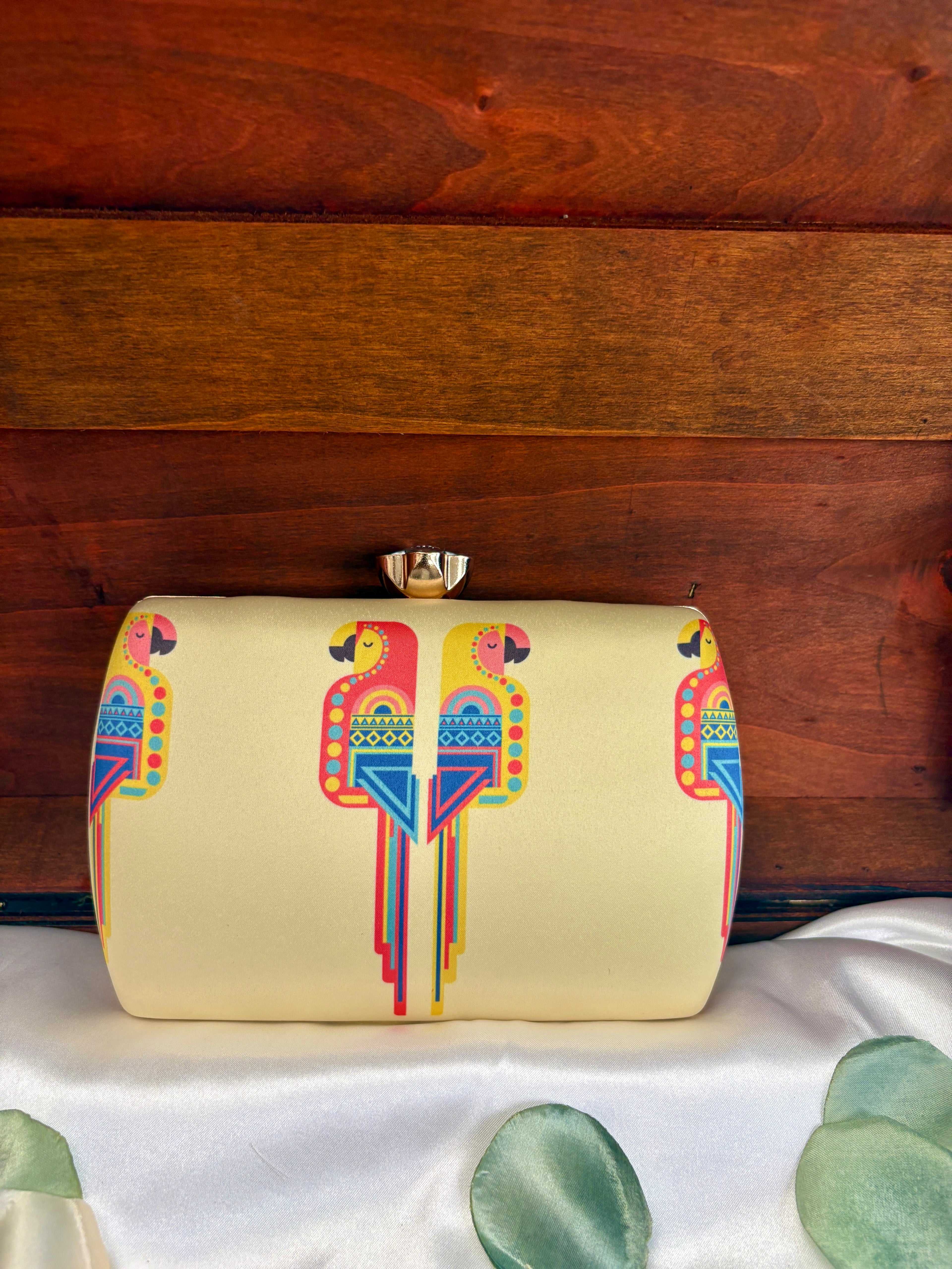 Art Deco Macaw Clutch Bag | Geometric Bird Print Purse – GV-RG-S-BG-012