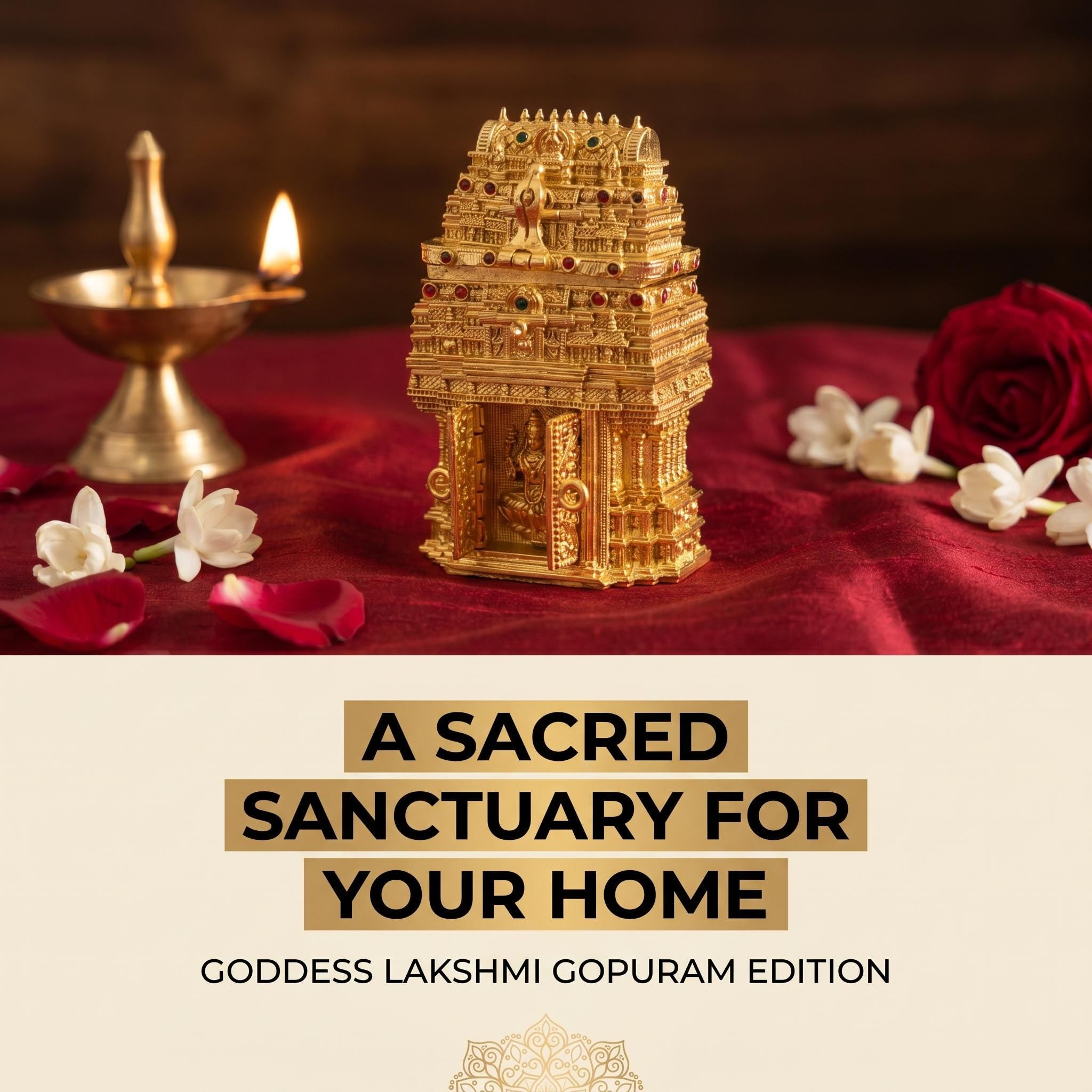 Temple Design Gopuram Kumkum Box | Goddess Lakshmi Premium Return Gift:GV-RG-S-K-093 __etsy:8097148801