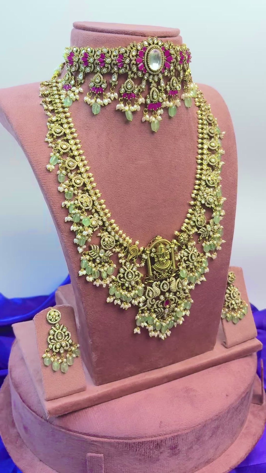 Lord Venkateswara Gutta Pusalu Bridal Set | Choker Haram – GV-RG-S-J-140